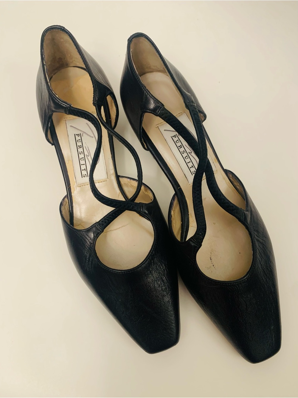 Mary Jane’s Black Shoes with Square Heels Size 6